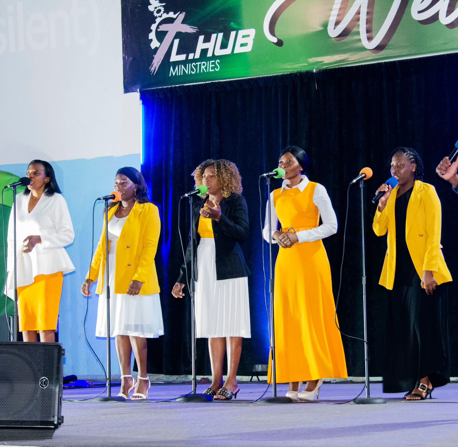 Worship team leading praise